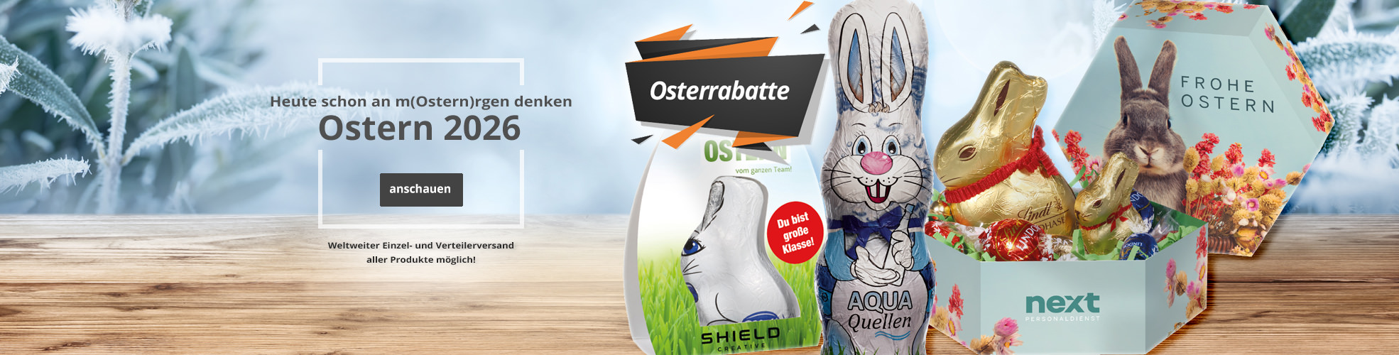 Ostern 2026. Sichern Sie sich jetzt schon Ihren individuellen Oster-Werbeartikel!