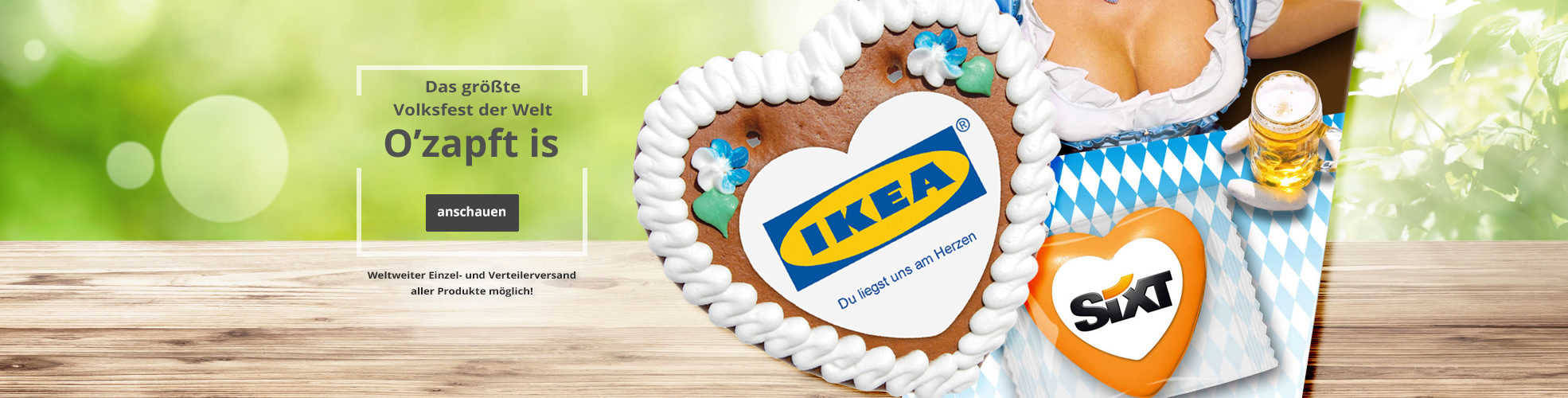 O’zapft is Werbeartikel Lebkuchenherzen, Malz Bonbons und noch viel mehr!