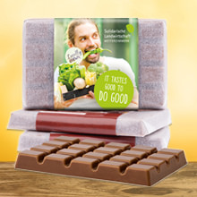 Schokoladen Werbeartikel mit Logodruck