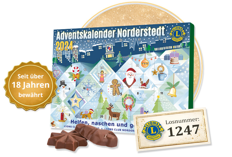 Lions Clubs Adventskalender mit Losnummern für Tombola und Fundraising Lions Clubs Adventskalender mit Losnummern für Tombola und Fundraising