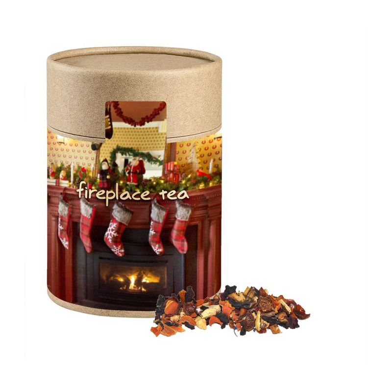 150 g Kaminfeuer Tee in kompostierbarer Pappdose mit Werbeetikett