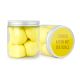 165 g strahlend-gelbe Schaumzuckerkugeln in Naschdose mit Werbeetikett