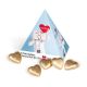 25 g Lindt Schokoladenherzen in Werbe-Pyramide mit Logodruck