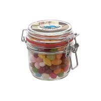 0,25 l Weckglas befüllt mit Jelly Beans und mit Werbeetikett Bild 1