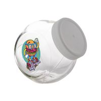 0,4 Liter Schräghalsglas befüllt mit Marshmallows und mit Werbeetikett Bild 3
