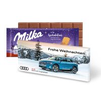 100 g Milka Weihnachtsschokolade Spekulatius mit Werbedruck Bild 1