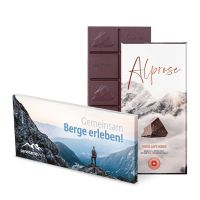 100 g Tafel Alprose Bitter 74 % Schweizer Salz in Versandkartonage mit Werbedruck Bild 1