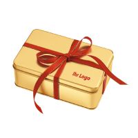 100 g weihnachtlich gefüllte Goldbox mit Werbeanbringung Bild 2