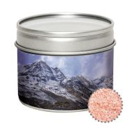 110 g Himalaya-Salz in Sichtfensterdose mit Werbeetikett Bild 1