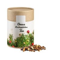 140 g Omas Bratäpfelchen Tee in kompostierbarer Pappdose mit Werbeetikett Bild 1