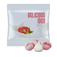 15 g Erdbeer-Joghurt Bonbons im Tütchen mit Werbedruck Bild 1