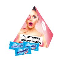 15 g mentos Mint in Werbe-Pyramide mit Logodruck Bild 1