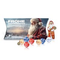 Lindt Santa & Lindt Minis in Kissenverpackung mit rundum Werbedruck Bild 1