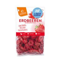 20 g LANDGARTEN Pure Bio Erdbeeren im Standbodenbeutel mit Werbeaufkleber Bild 1