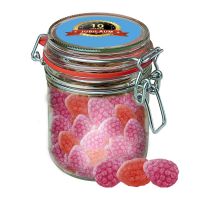 200 g Erdbeer-Chili Bonbons im Maxi Bonbonglas mit Werbereiter Bild 1