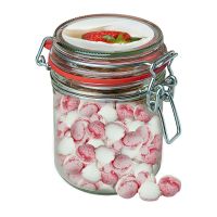 200 g Erdbeer-Joghurt Bonbons im Maxi Bonbonglas mit Werbeetikett Bild 1