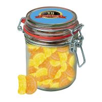 200 g Zitrone und Orangen Bonbons im Maxi Bonbonglas mit Werbeetikett Bild 1