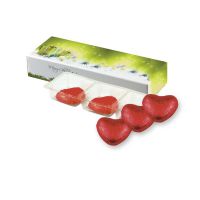 15 g rote Schoko-Herzen in Faltschachtel mit Werbedruck Bild 1