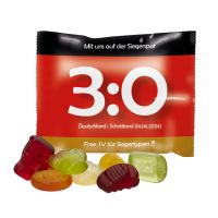 10 g Overnight Fußball Fruchtgummi mit Werbedruck Bild 1