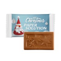 XMAS Midi Schokoladen-Täfelchen im Papier-Flowpack mit Werbedruck Bild 1