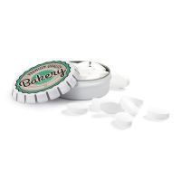 Springdeckeldose mit Pfefferminzpastillen und mit Logodruck Bild 1