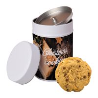 125 g XXL Bio-Cookies Sesam-Mandel in Keksdose mit Werbeetikett Bild 1