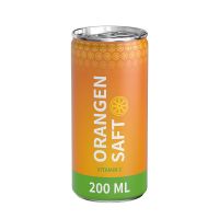 Orangensaft in einer Werbe-Getränkedose mit Logodruck Bild 5