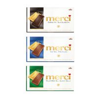 100 g Tafelschokolade merci Mandel-Milch-Nuss mit Werbebanderole und Werbedruck Bild 2
