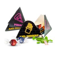 Pyramidenbox mit Lindt HELLO Mini Sticks und Werbedruck Bild 1