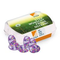 Milka Alpenmilch Eier 12er-Set in Eierkartonage mit Werbebanderole Bild 3