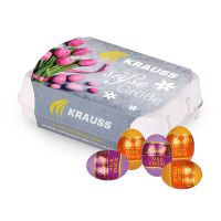 Lindt Cerealien Eier 12er-Set in Eierkartonage mit Werbebanderole Bild 1