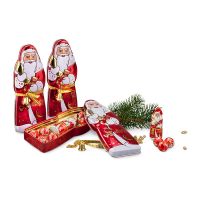 Präsent Weihnachtsmann-Metalldose mit Lindt Schokolade Bild 1