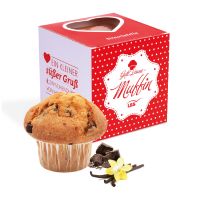 Muffin Maxi in der Werbe-Box mit Herzstanzung und mit Logodruck Bild 1
