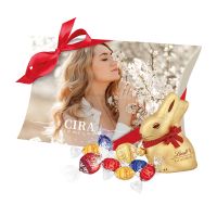 Osterpräsent Lindt Schokoladenmischung in Kissenverpackung mit Werbedruck Bild 1