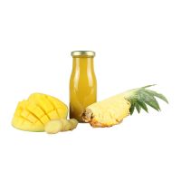 150 ml Bio Smoothie Ananas, Mango, Ingwer & Honig mit Werbeetikett Bild 1