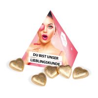 25 g Lindt Schokoladenherzen in Werbe-Pyramide mit Logodruck Bild 3