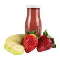 150 ml Bio Smoothie Erdbeere & Banane mit Werbeetikett Bild 1