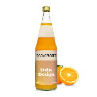 0,7l Orangensaft in Glasflasche mit Werbeetikett Bild 1