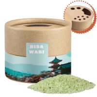 50 g Japanisches Wasabisalz im biologisch abbaubaren Pappstreuer mit Werbeetiket Bild 1