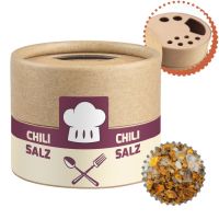 30 g Chili-Salz Gewürzmischung im biologisch abbaubaren Pappstreuer mit Werbeetikett Bild 1