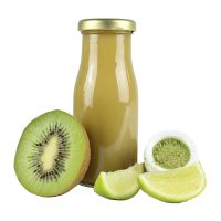 150 ml Bio Smoothie Kiwi, Limette & Weizengras mit Werbeetikett Bild 1