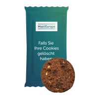 7 g Bio Cookie Schoko-Haselnuss im Flowpack mit Werbedruck Bild 1