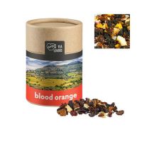 45 g Tee Blutorange in in kompostierbarer Pappdose mit Werbeetikett Bild 1