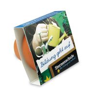 Majoran-Samen im Terracotta-Töpfchen mit Werbeanbringung Bild 3