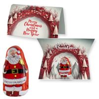 Express 12 g Lübecker Marzipan Weihnachtsmann auf Klappkarte mit Werbebedruckung Bild 1