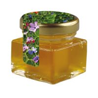 40 ml Bio Wildblumenhonig im Glas mit Siegeletikett und Logodruck Bild 1
