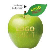 PR LogoApfel grün mit Blatt und Werbebedruckung Bild 3