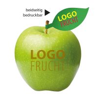 PR LogoApfel grün mit Blatt und Werbebedruckung Bild 4