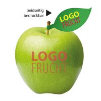 PR LogoApfel grün mit Blatt und Werbebedruckung Bild 2