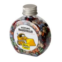 60 g Bunter Schoko-Splitt in Candy Bottle mit Werbeetikett Bild 1